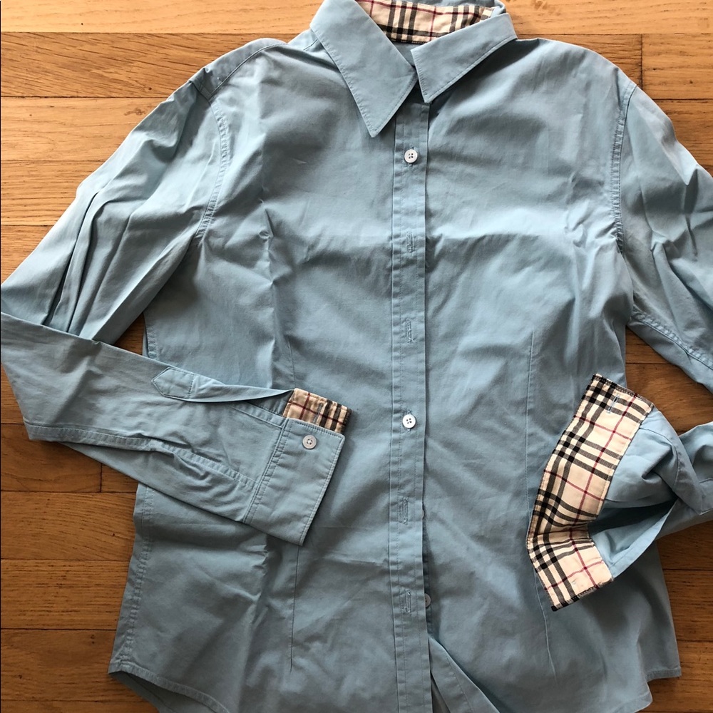 Authentic Teal Burberry button down shirt